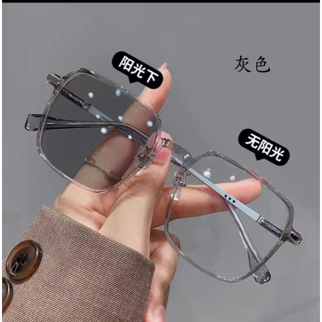 高顏值清透大框變色眼鏡