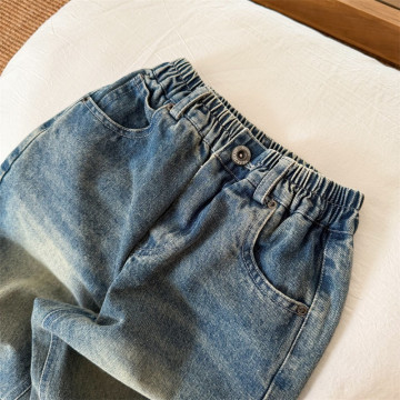 刺繡小猿牛仔褲