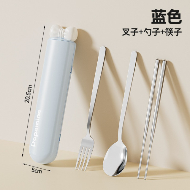可愛蝴蝶結不鏽鋼餐具組