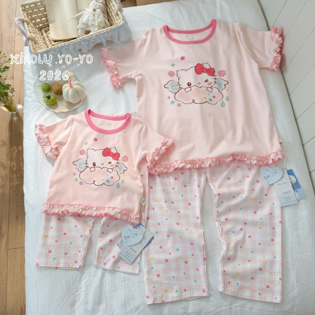 甜美親子居家服