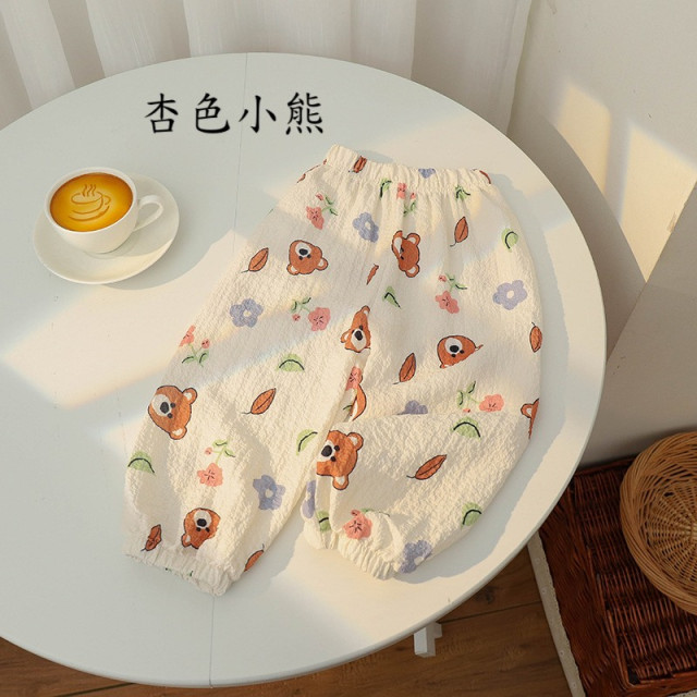 洋氣泡泡麻紗防蚊褲