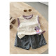 可愛動物拼色無袖Ｔ