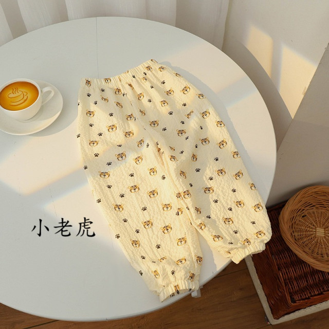 洋氣泡泡麻紗防蚊褲