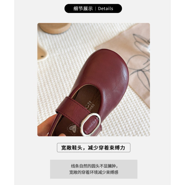 復古圓頭扣帶公主鞋