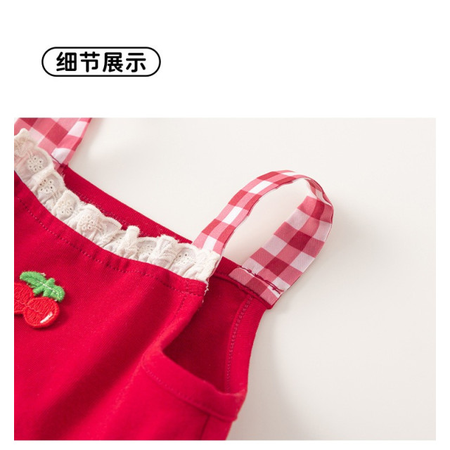 櫻桃格紋蛋糕裙洋裝