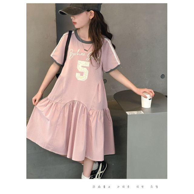 甜美休閒拼接公主裙
