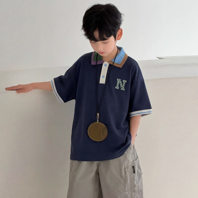 撞色翻領polo衫