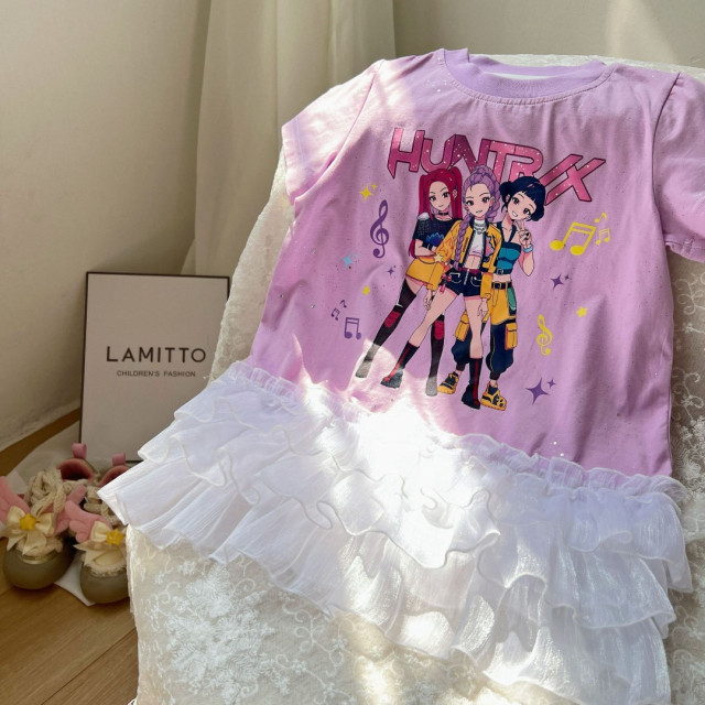 獵魔女團拼接蛋糕連身裙