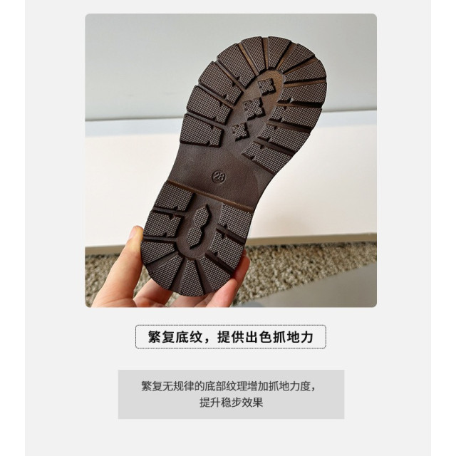 時髦極簡厚底中筒長靴