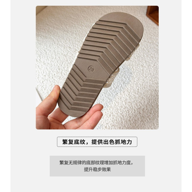 韓系編織鏤空拖鞋