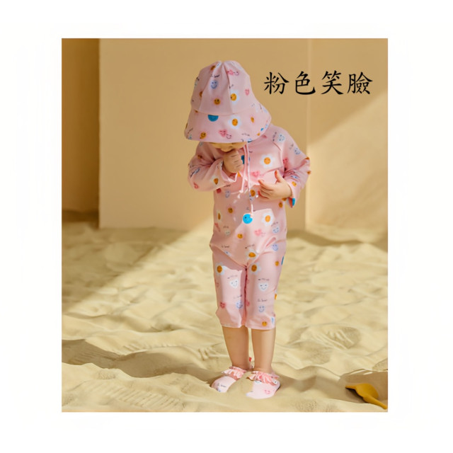 童趣印花連身防曬泳衣
