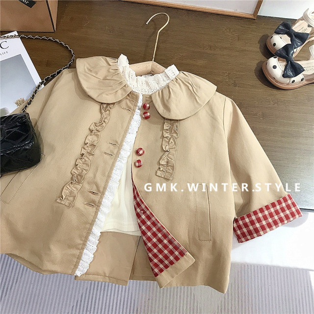 韓系蕾絲翻領童外套