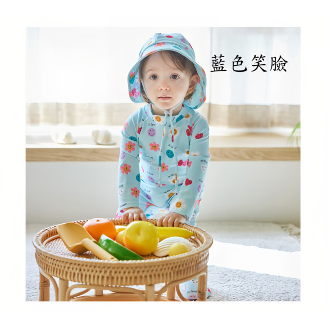 童趣印花連身防曬泳衣