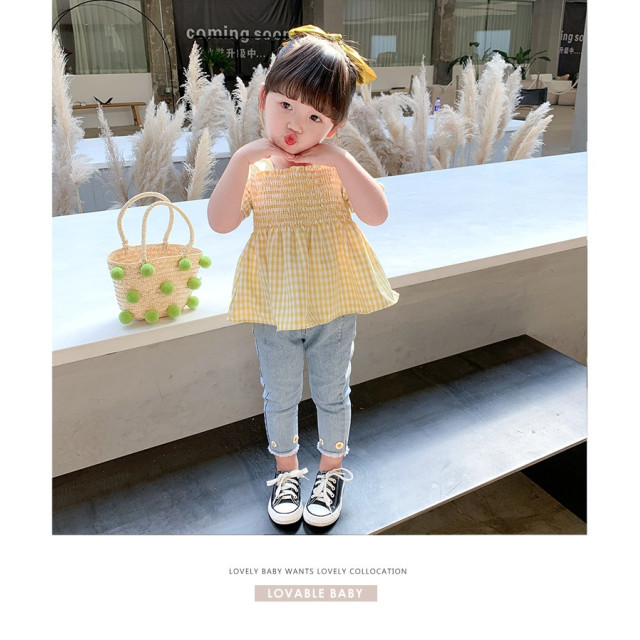 清新格紋甜美套裝