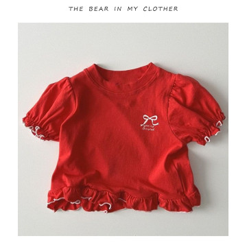 花邊蝴蝶結百搭Ｔ