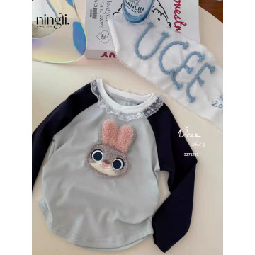 兔兔拼接蕾絲Ｔ