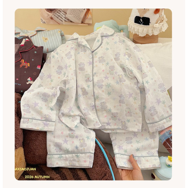 翻領卡通印花居家服