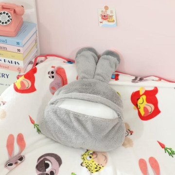 日系可愛動物絨毛抱枕毯