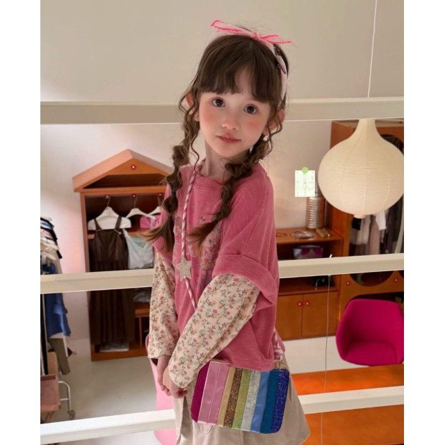 田園碎花拼接Ｔ