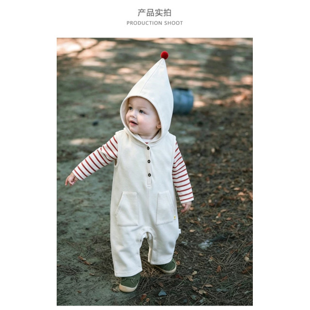 小尖帽萌寶無袖連身衣