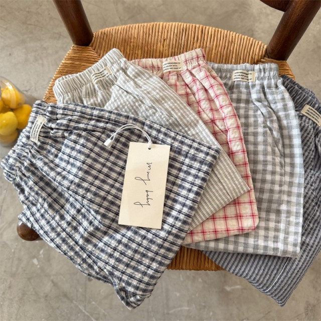 清新格紋防蚊褲