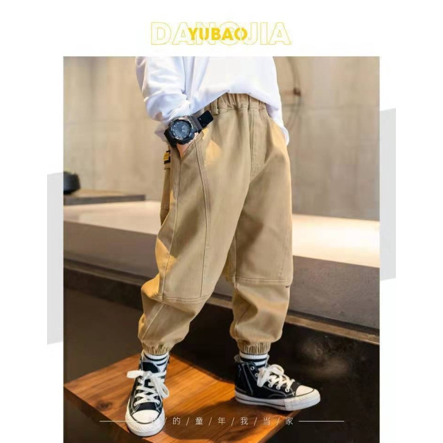 潮流工裝束口長褲