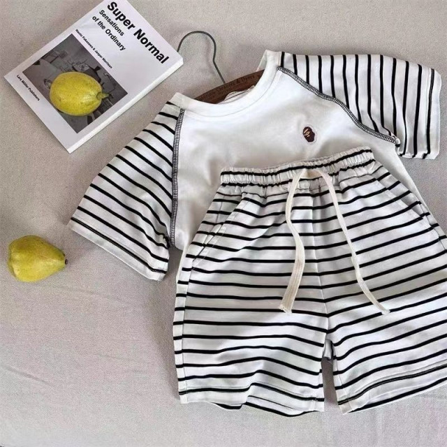 猿猴拼接撞色休閒套裝