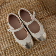 法式拼接小皮鞋