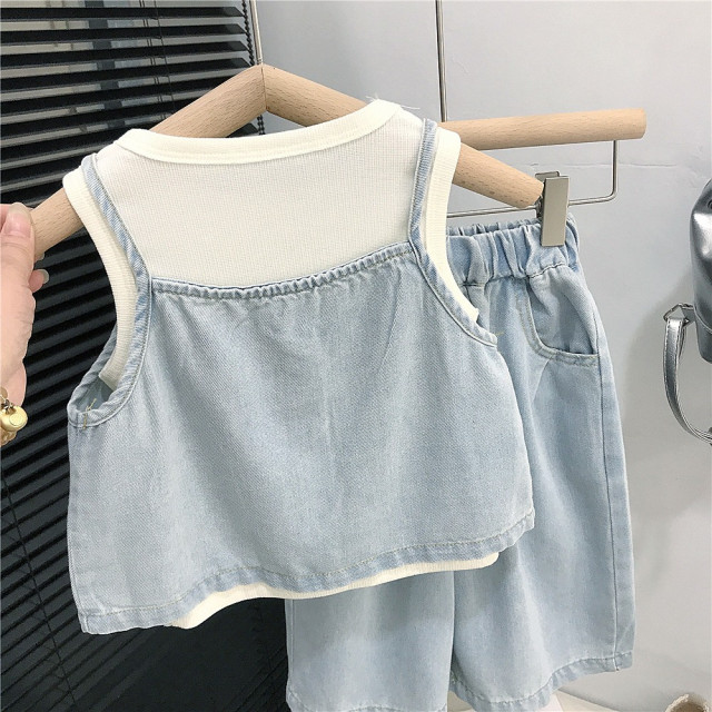 洋氣牛仔背心三件組