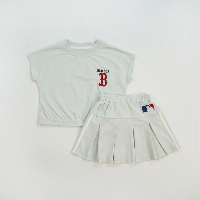 運動風字母百摺裙套組