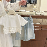 時髦蝴蝶結花邊套組