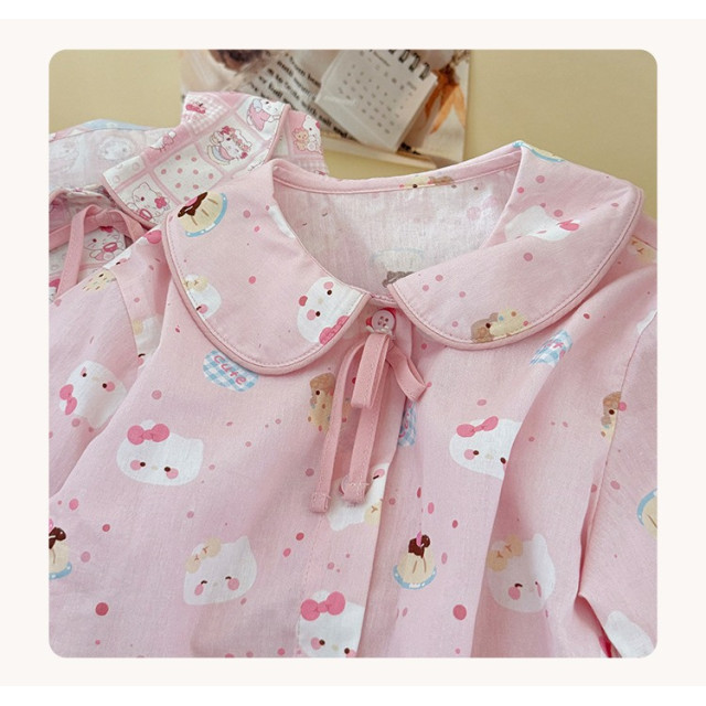 翻領卡通印花居家服