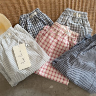 清新格紋防蚊褲