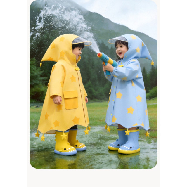 俏皮星星兒童雨衣