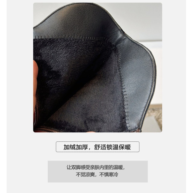 時髦極簡厚底中筒長靴