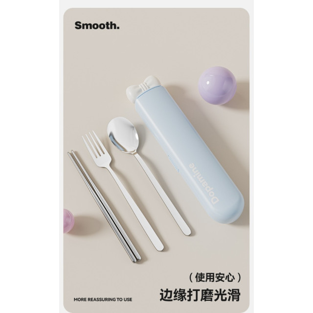 可愛蝴蝶結不鏽鋼餐具組