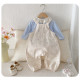 可愛花園碎花背帶褲