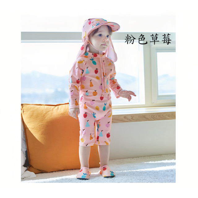 童趣印花連身防曬泳衣