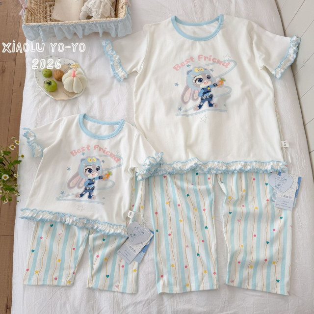 甜美親子居家服