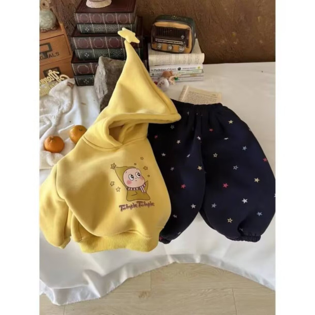 星星小帽童趣連帽套裝