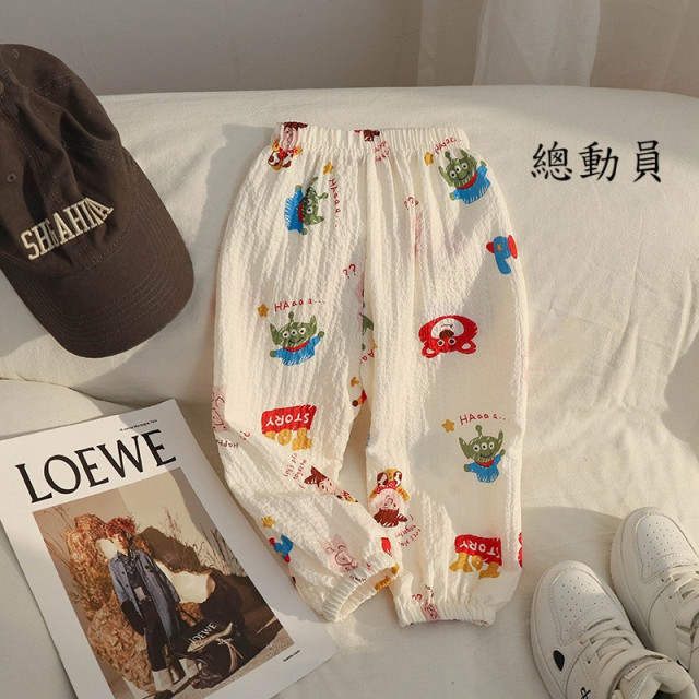洋氣泡泡麻紗防蚊褲