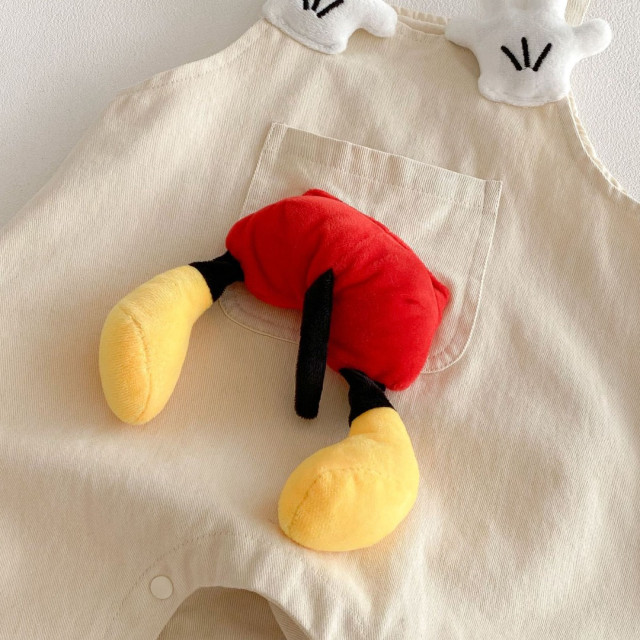 紅白拼色造型背帶褲套裝