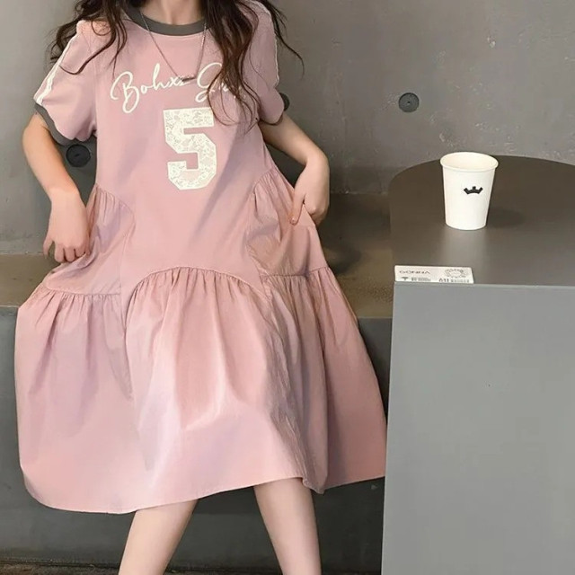 甜美休閒拼接公主裙