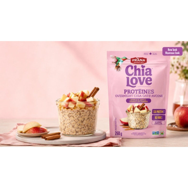 PRANA Chia Love 有機奇亞籽高蛋白隔夜燕麥｜楓糖蘋果 780g