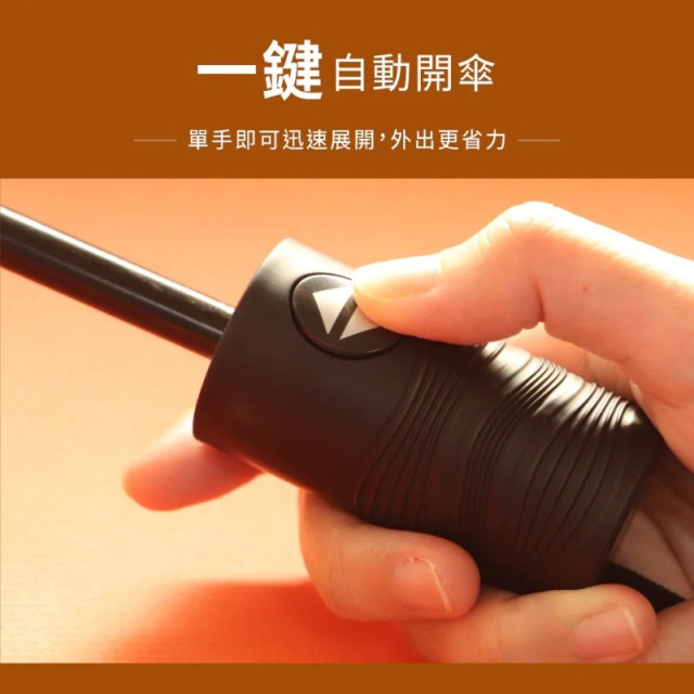 【KINYO】21吋防滑黑膠自動晴雨傘