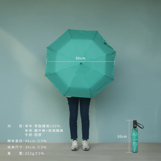 【KINYO】21吋防滑黑膠自動晴雨傘