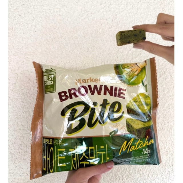 韓國 ORION Market O ✨ Brownie Bite 濟州抹茶布朗尼 14入