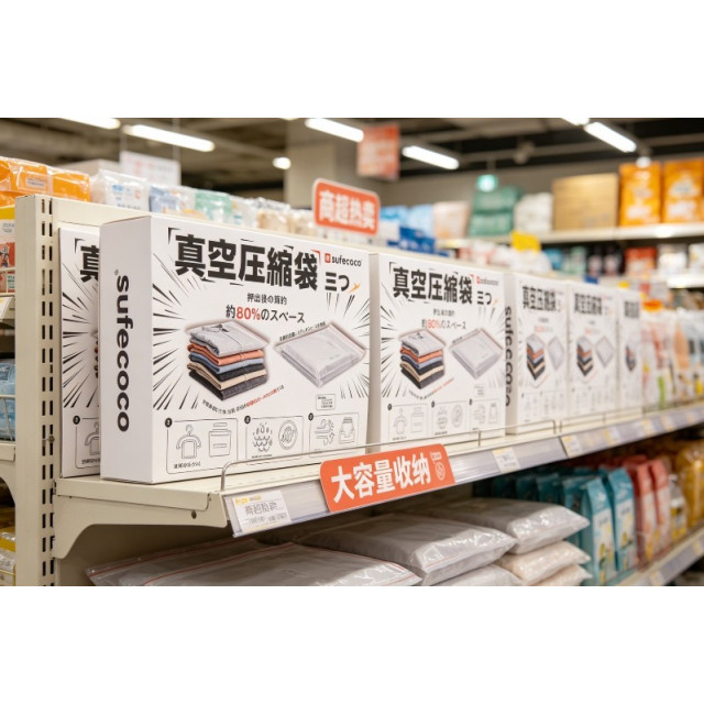 日本 sufecoco 專利真空壓縮收納袋 3入組