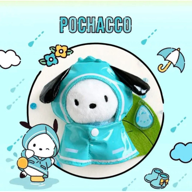2026 韓國 OLIVE YOUNG × Sanrio 三麗鷗 Rainy Day 雨天系列 可脫式雨衣娃娃鑰匙圈