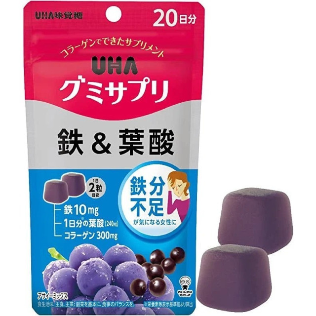 UHA 鐵+葉酸 軟糖 （20日份）